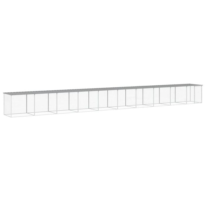 vidaXL Chicken Coop Chicken Cage Hen House with Roof Light Grey Galvanised Steel