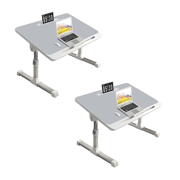 SOGA 2X 60x40cm Grey Small Foldable Laptop Bed Table