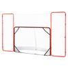 VEVOR Hockey Goal Red and White with Backstop and Targets Street Outdoor Steel