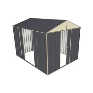 Build-a-Shed 2.3 x 3.0 x 2.3m Front Gable Single Sliding and Double Sliding Door Shed - Grey