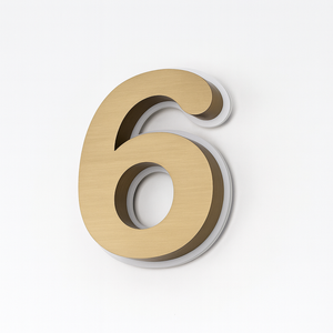 Chrome LED House Number Backlit 200mmH