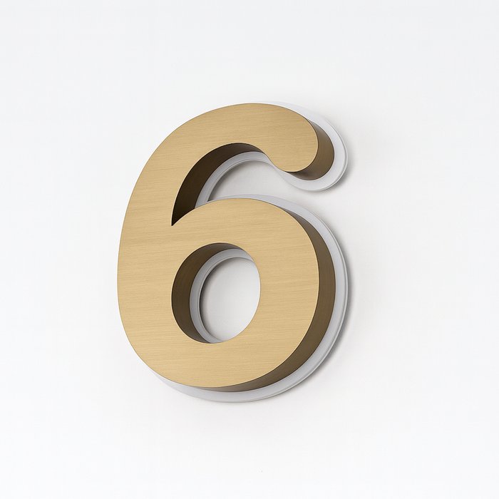 Chrome LED House Number Backlit 200mmH
