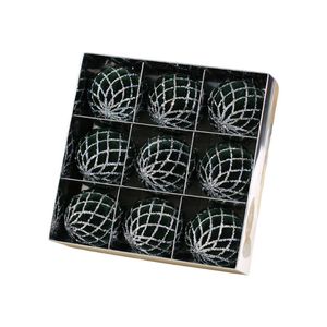 Catzon 9 Pcs Shiny Christmas Balls 8CM Velvet with Sequins for Holiday Wedding Party-Green