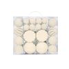 Catzon 48 Pcs Velvet Christmas Balls Flocked Shatterproof Baubles for Holiday Wedding Party-Beige