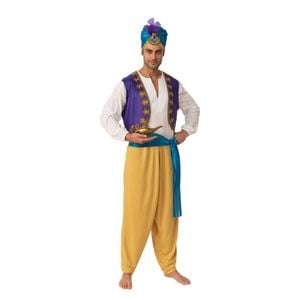 Arabian Prince Halloween Costume for Adults Shirt Pants Vest Turban Belt Book Week Outfit, Extra large