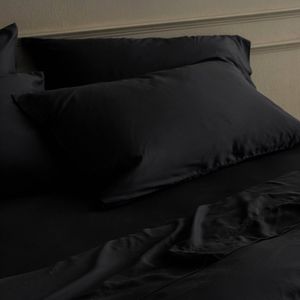 Bedding Co. 2pc 350TC Organic Bamboo Pillow Case Set Luxurious Black Queen
