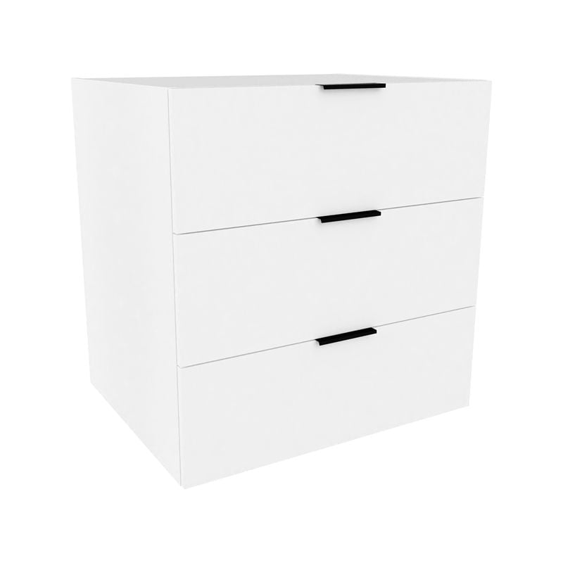Lugna 768 x 750 x 580mm White 3 Drawer Storage Cabinet