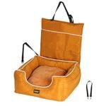 Pawz Pet Car Booster Seat Travel Bed Velvet in Orange Colour