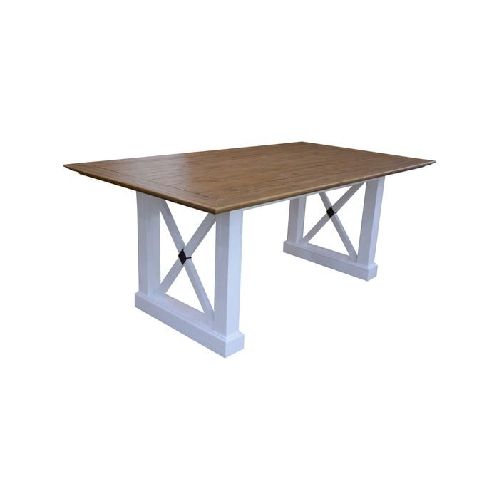 Beechworth Dining Table 250cm Solid Pine Timber Wood Hampton Furniture - Grey