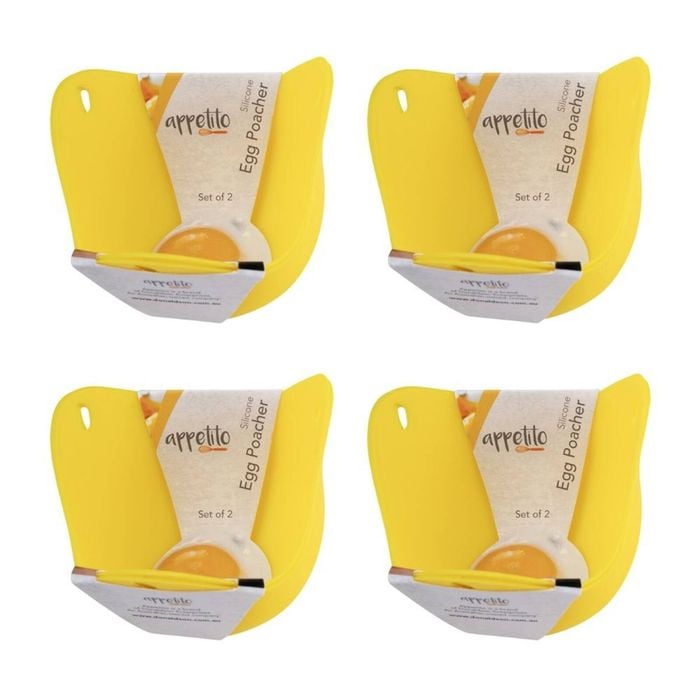 4x 2pc Appetito Silicone Egg Poachers Home/Kitchen Breakfast Cooker Assorted