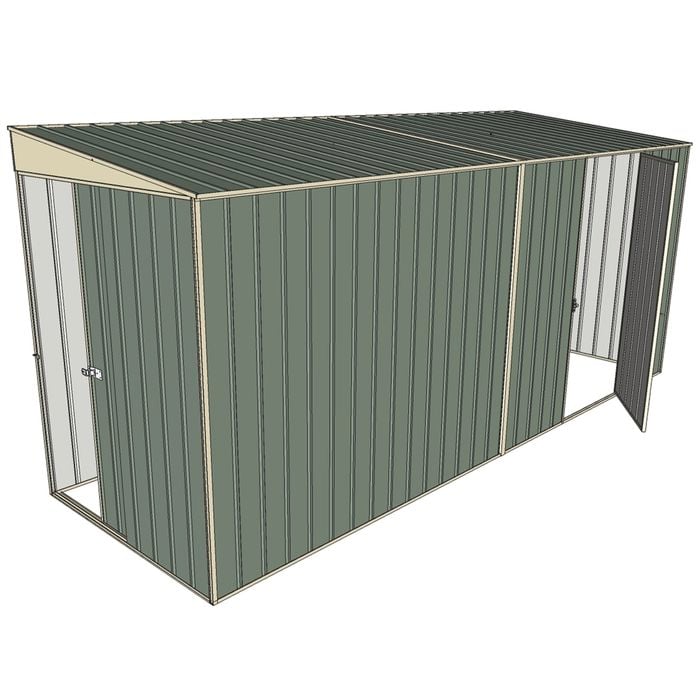 Build-a-Shed 1.5 x 4.5 x 2m Single Hinged Side Door Skillion Shed - Green