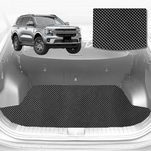 6D Diamond Car Boot Mat for Ford Everest UA 2022-Current-(3rd Row seats up/7 seater)-Cargo Mat-Black-Outback GT