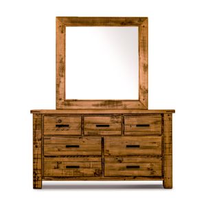 Camdenville Dresser Mirror Set Solid Pine Frame Oak