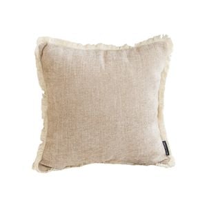 SOGA 45cm Latte Chenille Throw Pillow – Textured with Tassels,