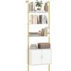 Costway 5-tier Bookshelf Wall Mount Ladder Bookcase White