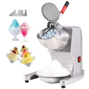 VEVOR Ice Crushers Machine Silver Electric Snow Cone Maker with 4 Blades for Commercial Use
