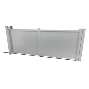 Think Fencing 4800 x 1760mm White PVC Mystique Sliding Gate