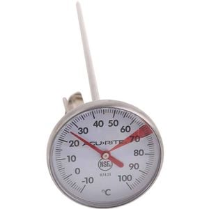 Acurite Stainless Steel 18cm Frothing Thermometer Large Milk Heating Gauge SLVR