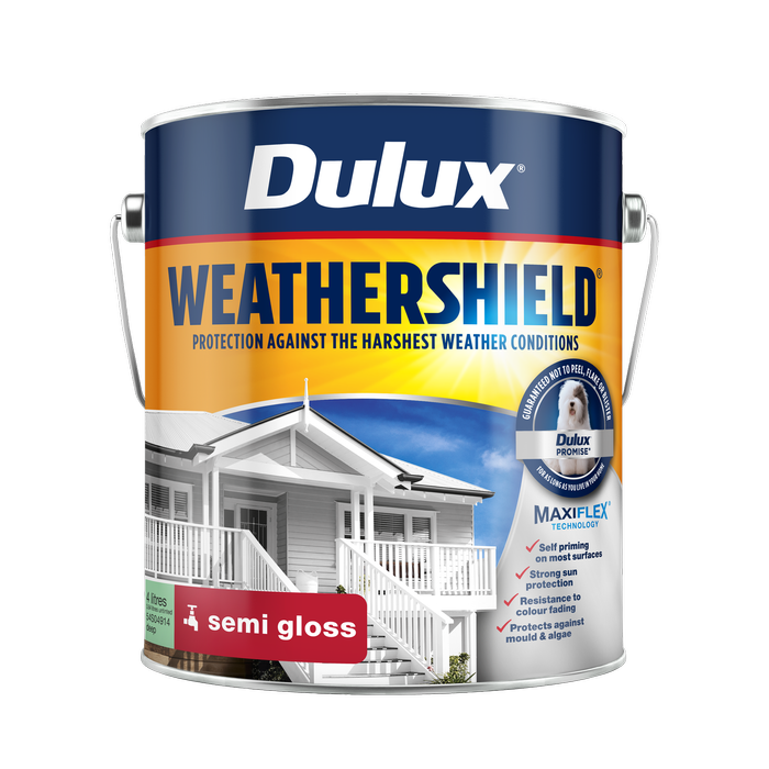 Dulux 4L Deep Semi Gloss Weathershield Exterior Paint - 4L