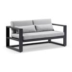 Santorini 2 Seater Outdoor Aluminium Lounge Charcoal - Textured Grey