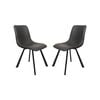 Raimon Furniture Set of 2 Cos Faux Leather Dining Chair Black Metal Legs - Antique Black