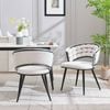Homfurn Dining Chairs Set Of 2, Velvet Dining Chair With Curved Open Back, Upholstered Accent Chair For Dining Room (beige)