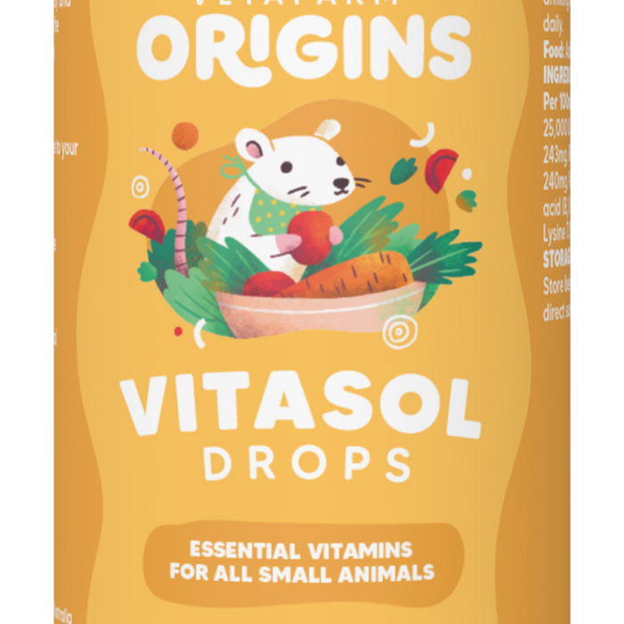 Vetafarm Origins Vitasol Drops Essential Vitamins for Small Animals 50ml
