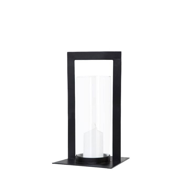 Ssh Collection Toren 34cm Tall Hurricane Lamp - Matte Black