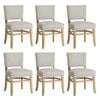 Oikiture 6x Dining Chairs Wooden Kitchen Seat Rubberwood Frame Accent Chair Beige