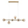 Oriel Lighting Volli 6 Light Optic Glass Pendant Light Satin Brass