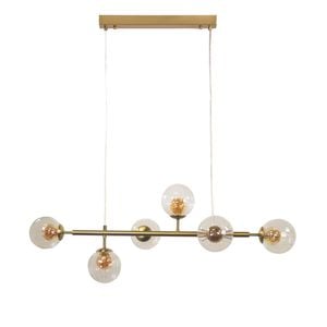 Oriel Lighting Volli 6 Light Optic Glass Pendant Light Satin Brass