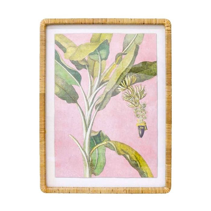 Lvd Ratten Framed Banana Palms Print Wall Hanging Decor 60x80cm Assorted
