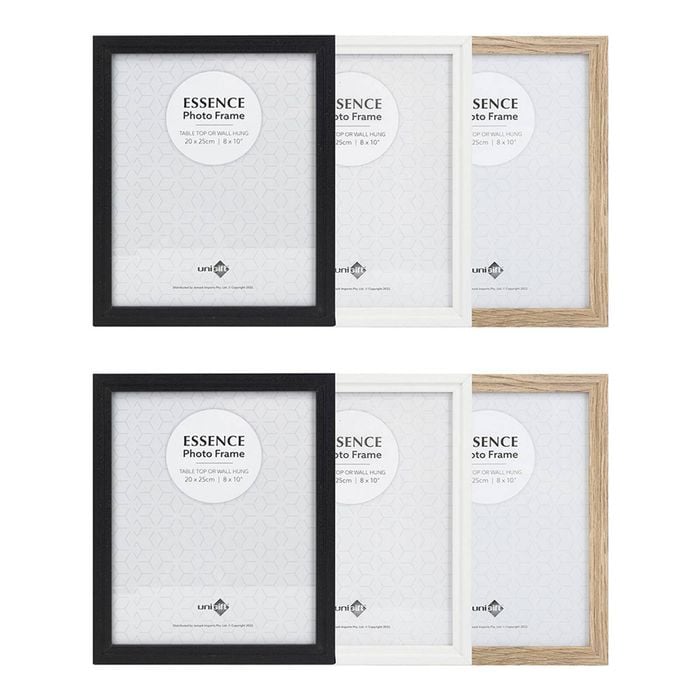 6PK Unigift Essence 20x25cm MDF/Glass Picture Frame - Assorted