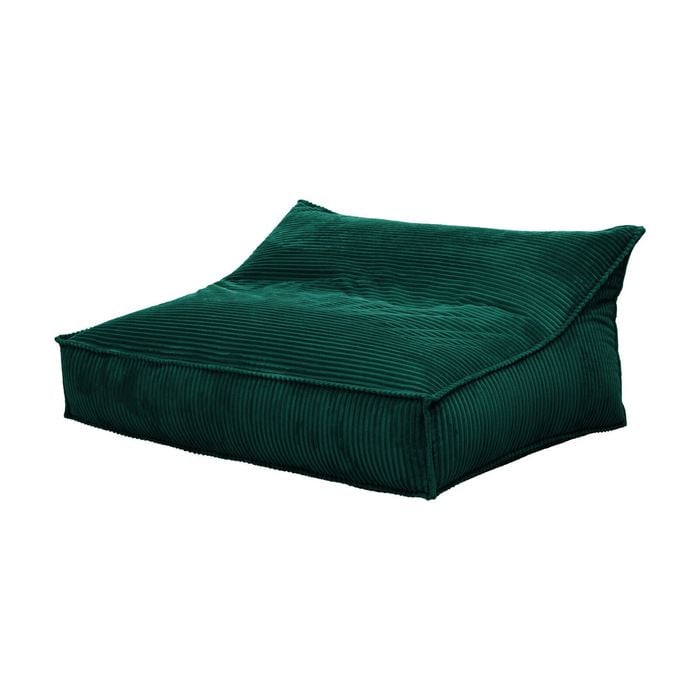 Cadence & Co. Wilde Ribbed Luxe Fleece Double Sofa Bean Bag Lounge Cover Emerald