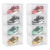 Soga 2x 4-tier Transparent Shoe Organiser Stackable Folding Storage Box Magnetic Door