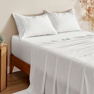 Serene 400TC Bamboo Cotton Sateen Sheet Set White - Super King Bed