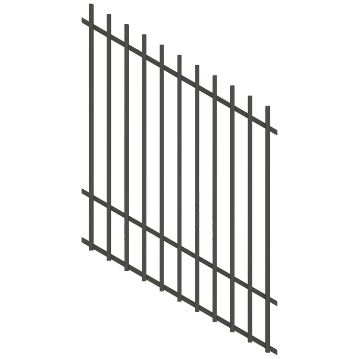 ProtectorAl 350 - 1200 x 1500mm Woodland Grey Raked Up to 15º Batten Pool Fence Panel