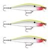 3x Rapala 8cm Flat Rap Floating Shallow Diving Fishing Lures - Clown