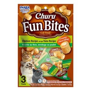 Inaba Churu Fun Bites Chicken Recipe Wraps Tuna Recipe Cat Treat 3 Pack