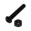 Pinnacle M6 x 50mm Black Ruspert® Round Head Bolts And Nuts - 6 Pack