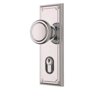 Gainsborough Bright Chrome Double Cyclinder Trilock Traditional Knobset - Bright Chrome