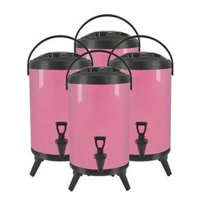 SOGA 4X Stainless Steel Insulated Beverage Dispenser with Tap 16L Pink