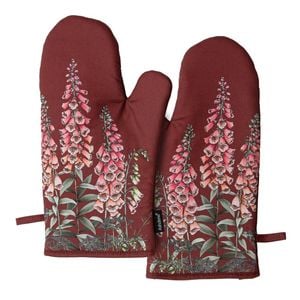 Ashdene Secret Garden Set of 2 Oven Mitts - Maroon