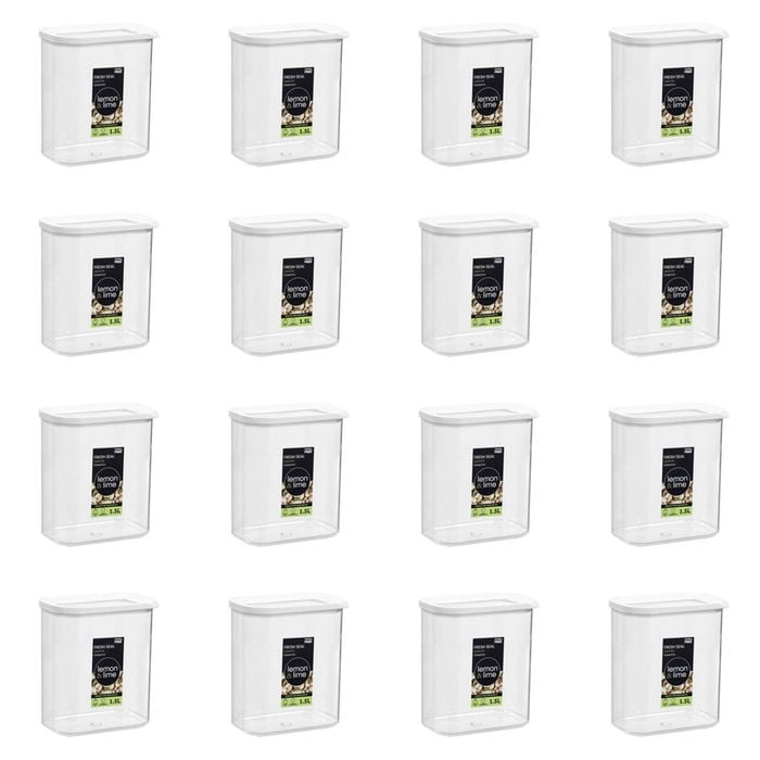 16PK Lemon & Lime 1.5L/17cm Fresh Seal Canister - White