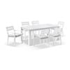 Santorini 6 Seater Outdoor Rectangle Aluminium Dining Table And Chairs Setting