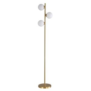 Oriel Lighting Valcross 3lt Decorative Floor Lamp With Opal Matt Glass Spheres Satin Brass
