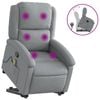 vidaXL Stand up Massage Recliner Chair Light Grey Fabric