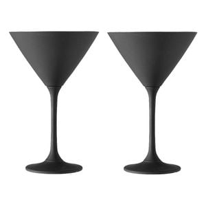 Tempa Aurora 2 Piece Martini Glass Set 190ml  18X11.6X11.6cm     - Black