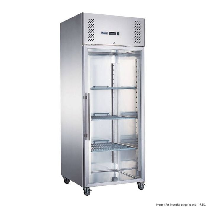 FED-X S/S Full Glass Door Upright Freezer 
