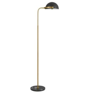 Telbix Pollard Modern Standing Floor Lamp Light Marble Metal Black Antique Gold